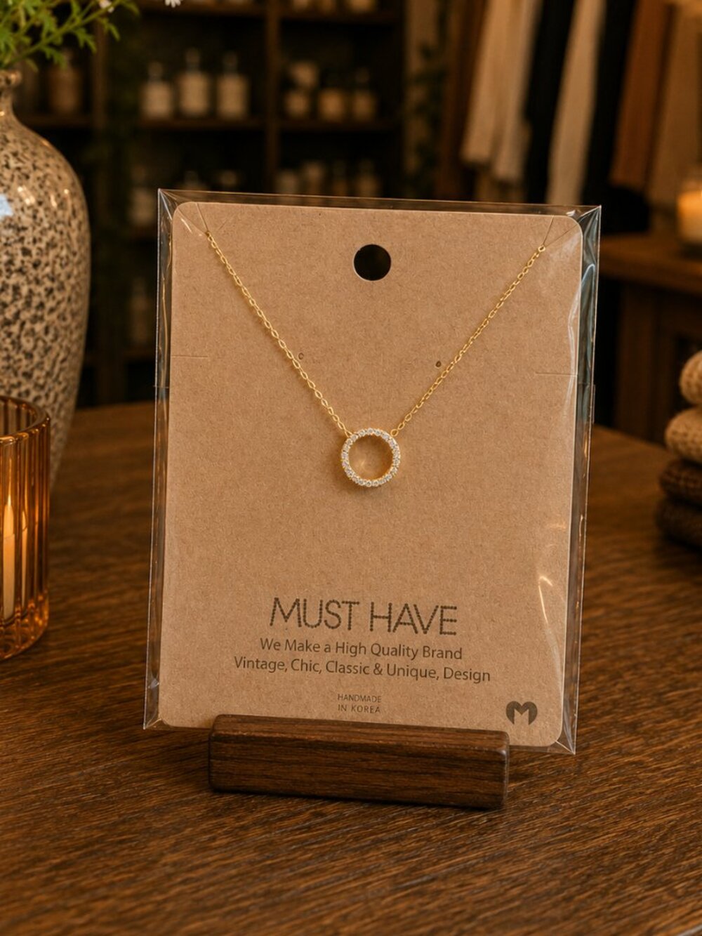 Dainty Jewel Circle O Necklace